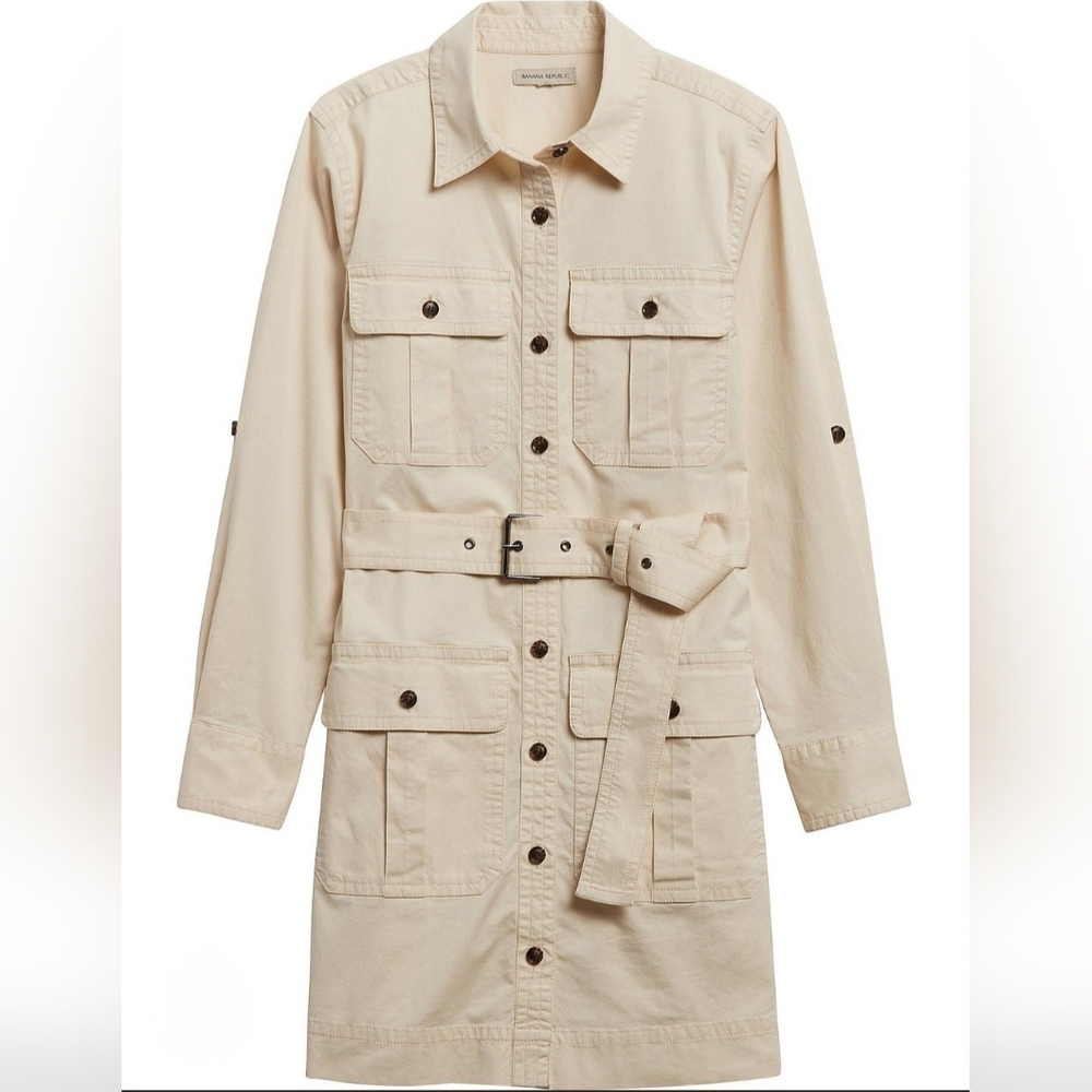 Banana Republic Heritage Expedition Cream Belted Dress